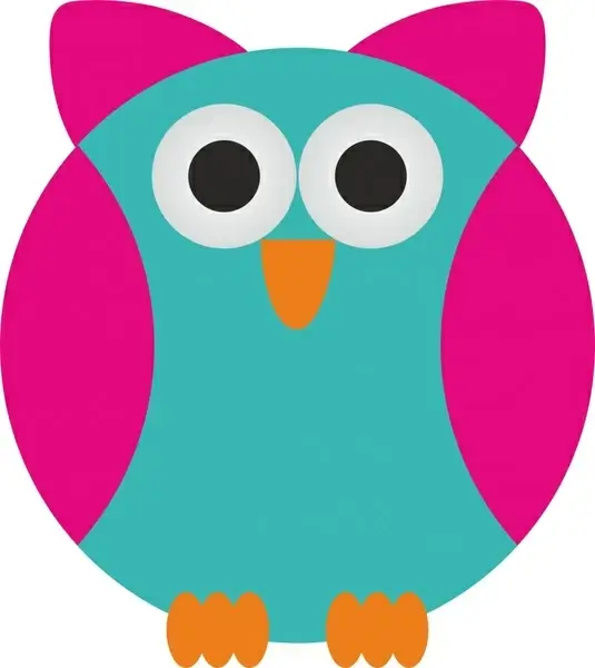 cute abstract owl vector illustration with cartoon style