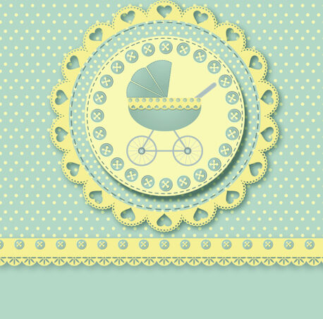 cute baby cards design vector set