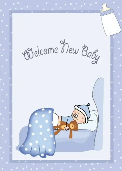 cute baby style postcard design vector