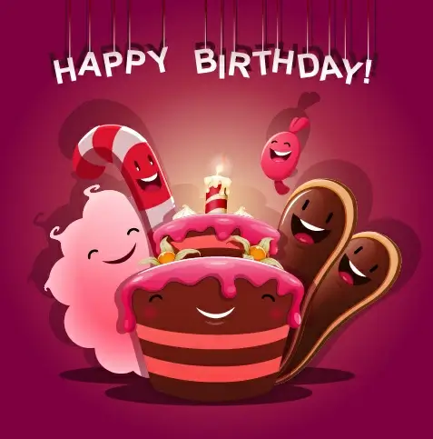 cute birthday cakes free vector background