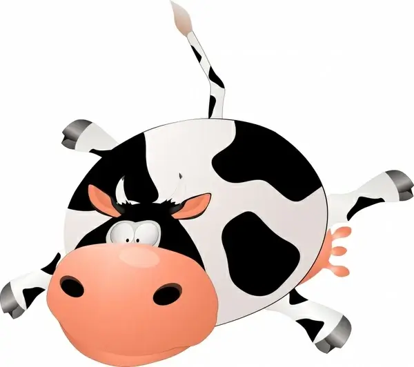 milk cow icon funny cartoon sketch