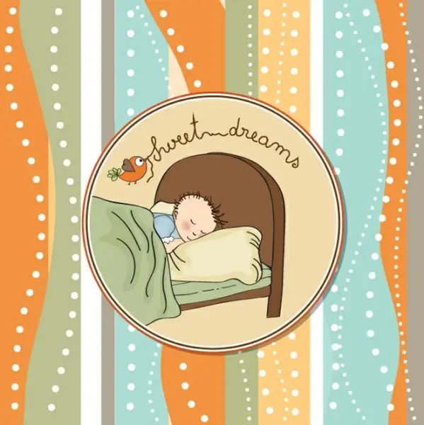 cute cartoon baby cards vector graphics