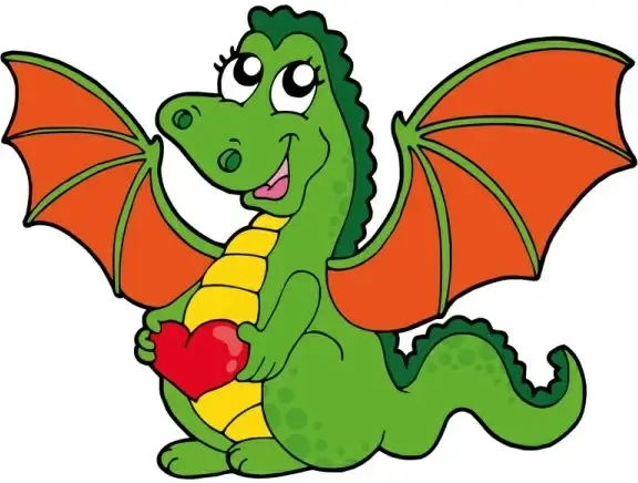 cute cartoon dragon 01 vector