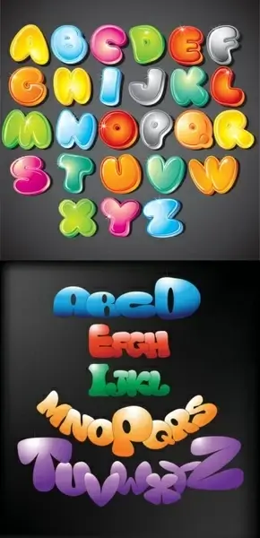 cute cartoon of the letters vector