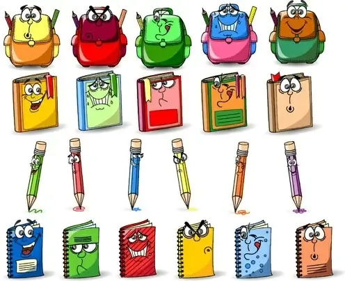 cute cartoon the stationery image vector