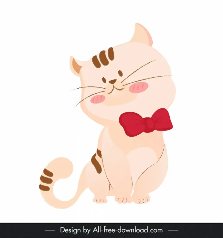 cute cat icon flat classic handdrawn cartoon outline 