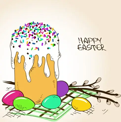 cute easter cake vector design graphics