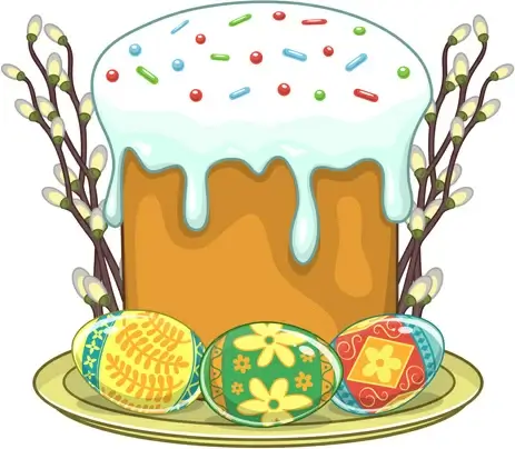 cute easter cake vector design graphics