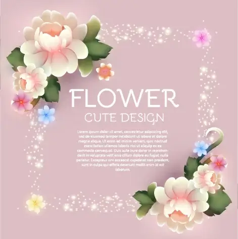 cute flower with pink background art vector