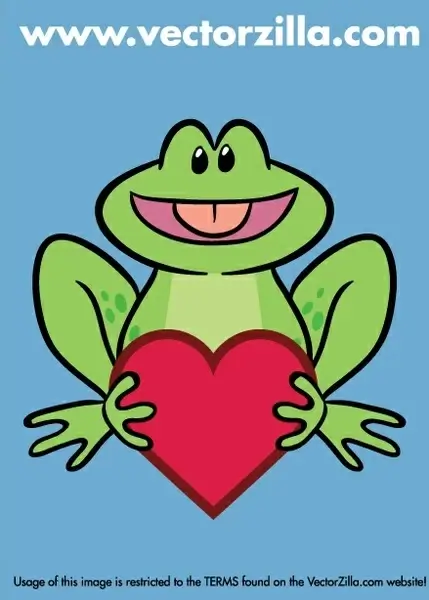 Cute Frog holding a Heart