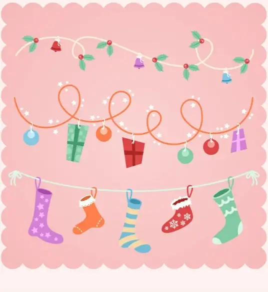 cute pink christmas gift vector background
