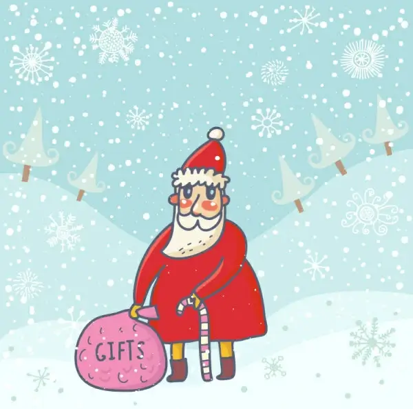 cute santa claus cards design vector