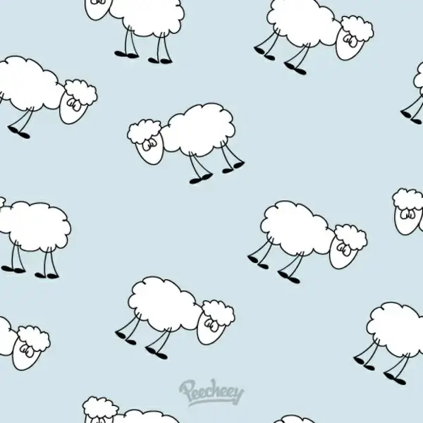 cute seamless handrawn wallpaper with sheeps