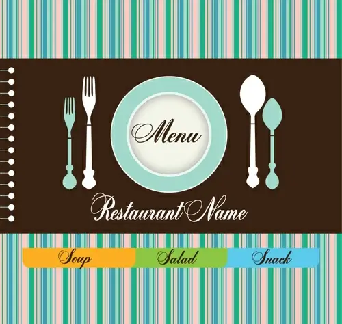 cutlery and restaurant menus vector