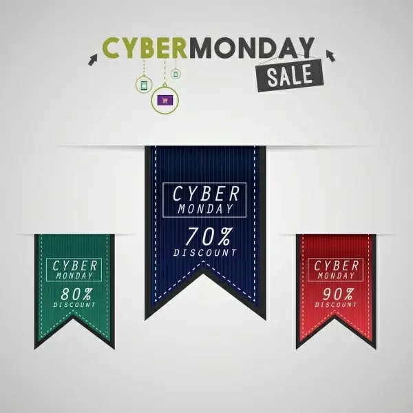 cyber monday sale poster leather ribbon ornament