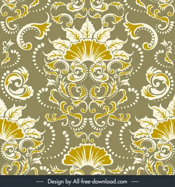 damask pattern elegant traditional flower decor symmetric design