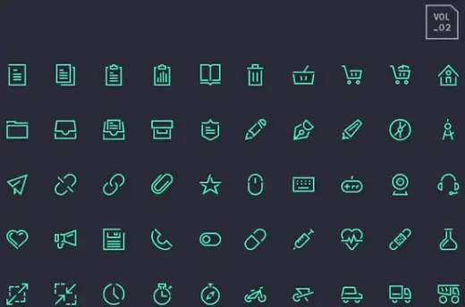 dark green line system icons