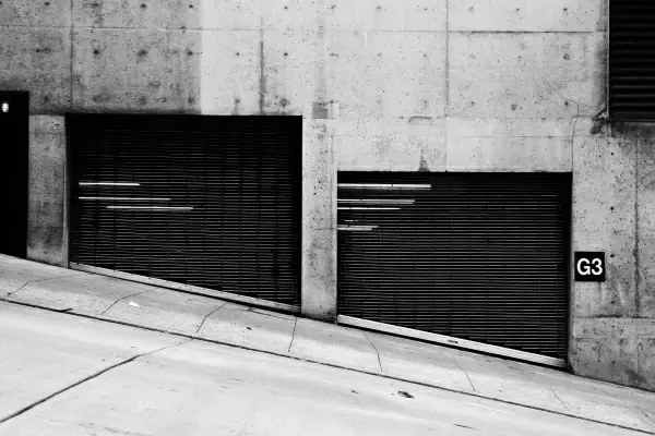 dark industrial interior of an old building