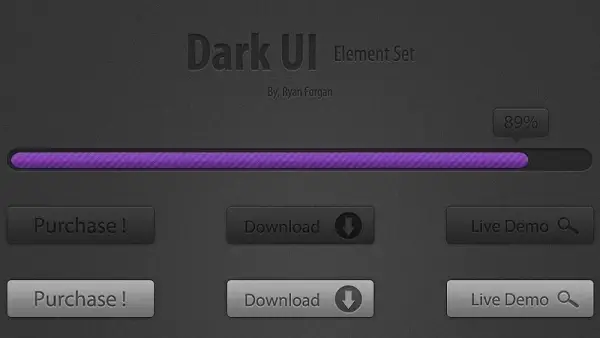 Dark UI Element Set