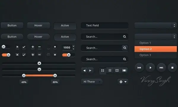 Dark UI Kit
