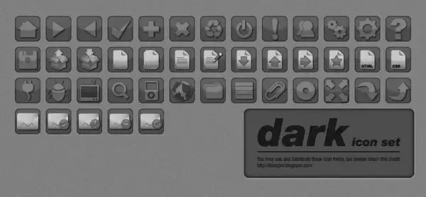 Dark Vector Icon Set