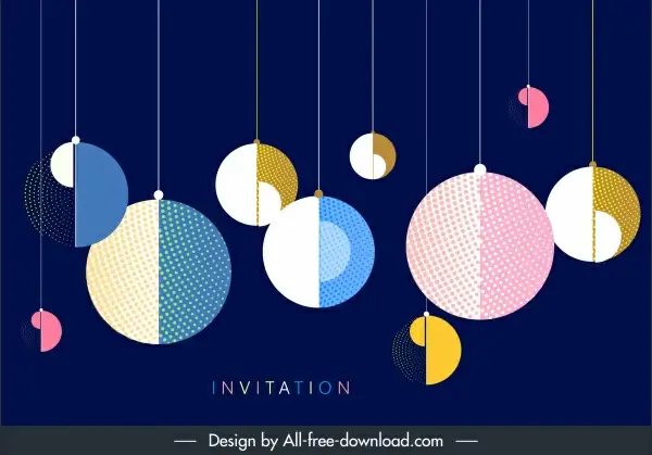 decorative background template hanging semicircle shapes colorful flat