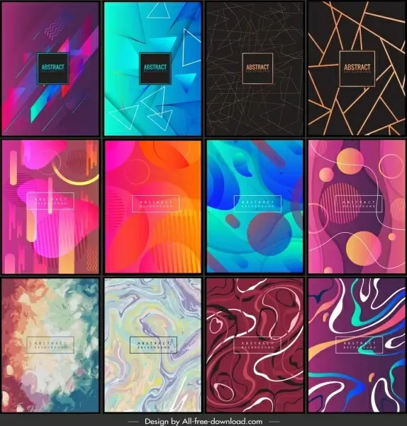 decorative background templates colorful geometric abstract themes