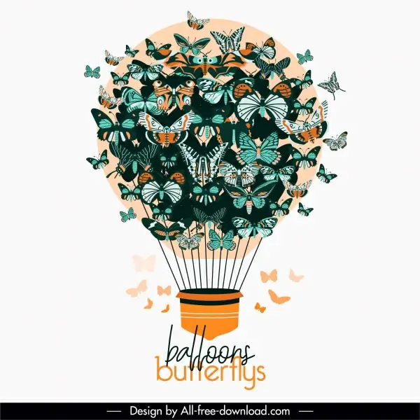 decorative balloon background butterflies ornament