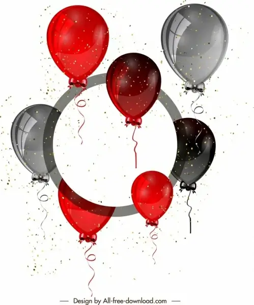 decorative balloons background shiny modern red grey decor