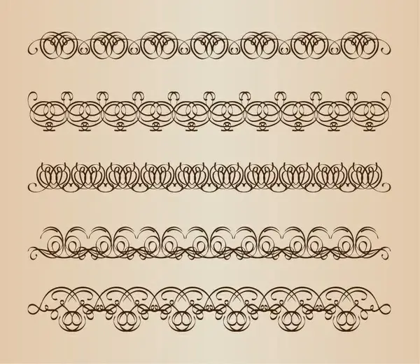 decorative calligraphic borders vector set