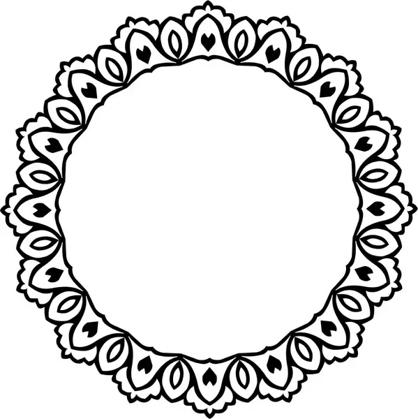 decorative circle design with vintage abstract border