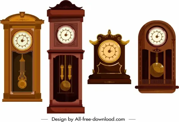 decorative clock templates elegant dark brown design
