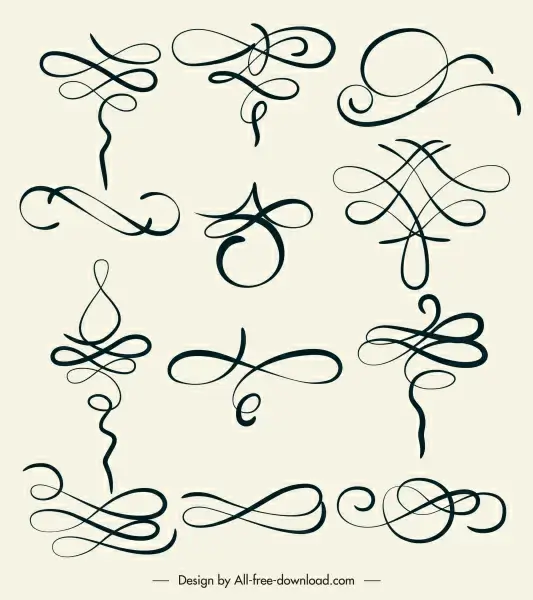 decorative curves templates simple classical shapes