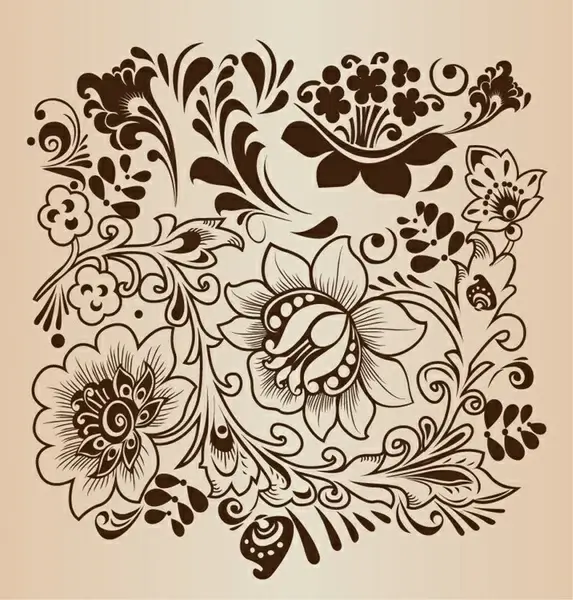 Decorative Flower Pattern Vector Illustration Vectors Graphic Art Designs In Editable Ai Eps