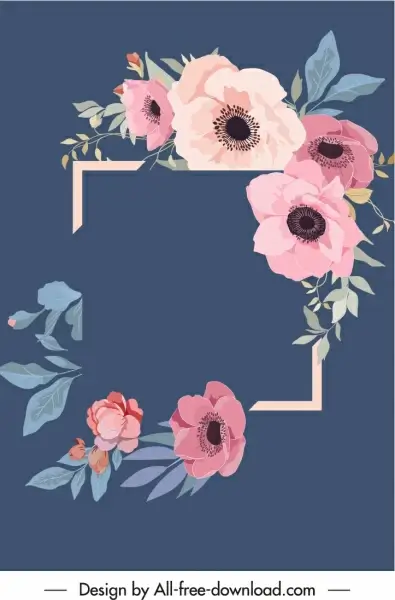 decorative flowers background elegant vintage design