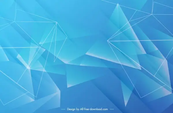 decorative geometric background modern blue 3d crystals sketch