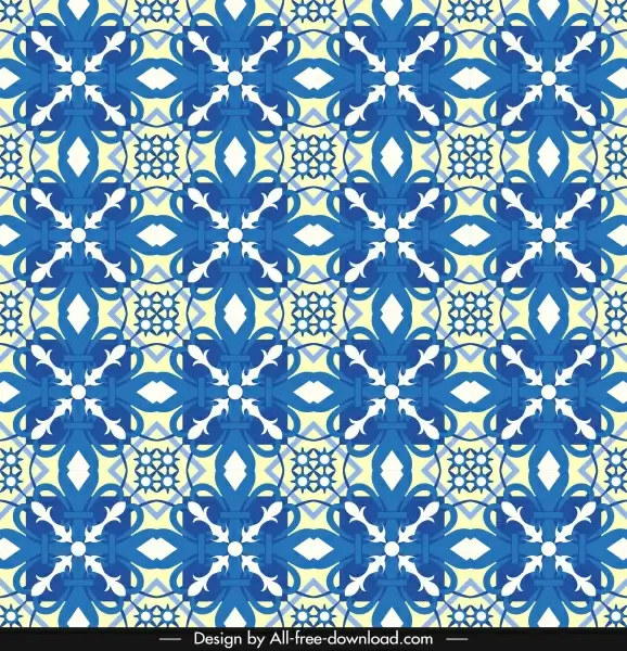 decorative pattern blue classical symmetric repeating design