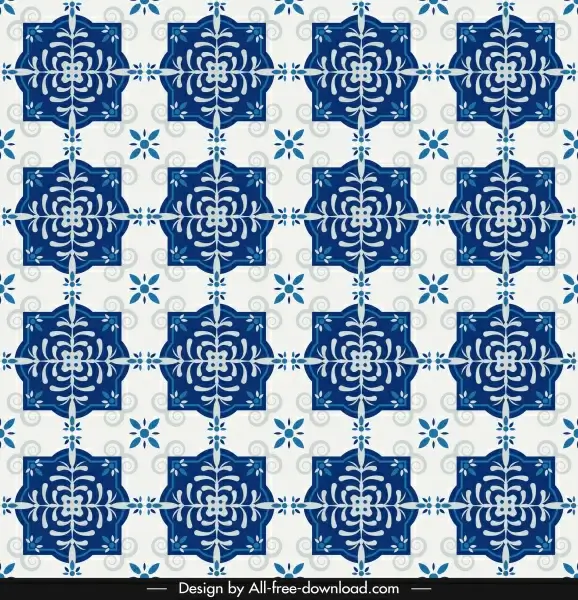 decorative pattern classical repeating symmetric design blue decor