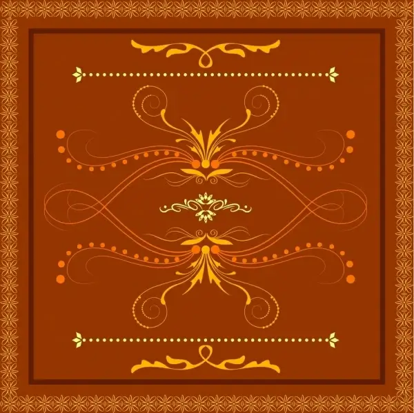 decorative pattern design elements orange classical style