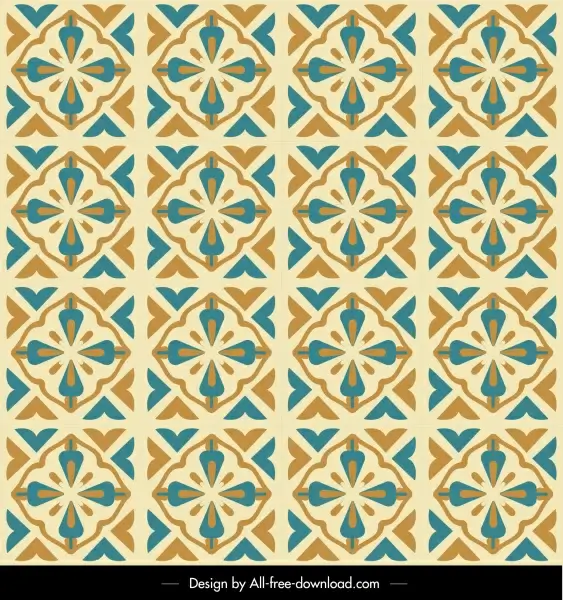 decorative pattern flat repeating symmetric classical flower sketch