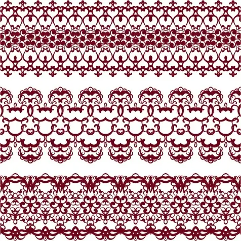 decorative pattern retro seamless borders vector set