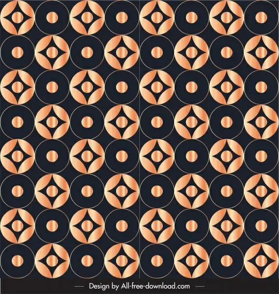 decorative pattern shiny dark repeating symmetric circles