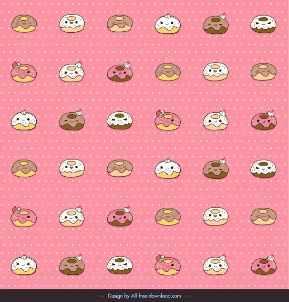 decorative pattern stylized food icons cute repeating design
