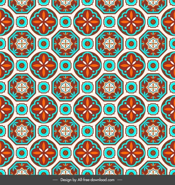 decorative pattern template classical repeating symmetrical flora decor 