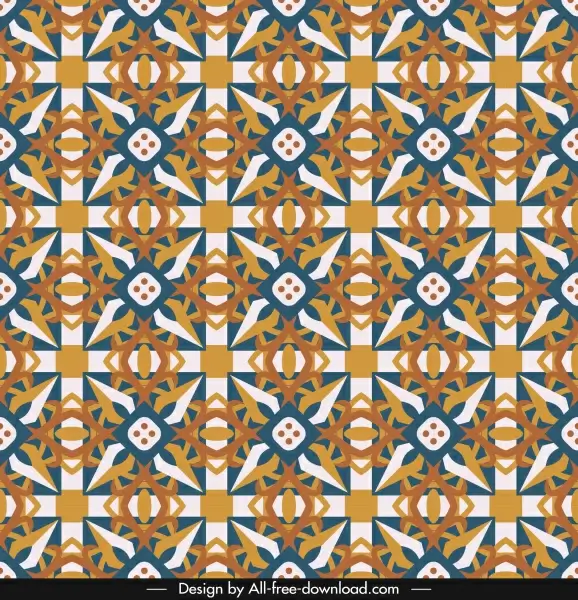 decorative pattern template colorful classical repeating symmetrical design