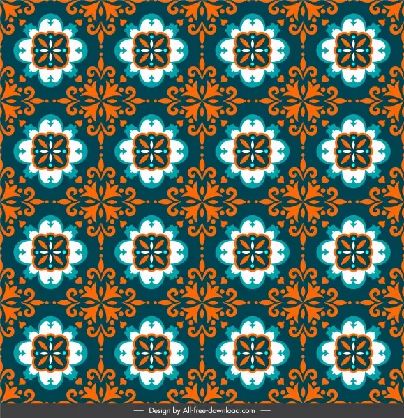 decorative pattern template dark classical repeating symmetrical illusion