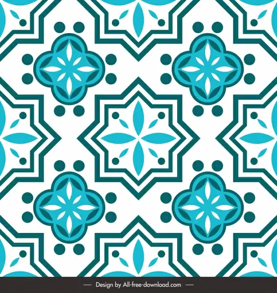 decorative pattern template retro flora sketch symmetric repeating
