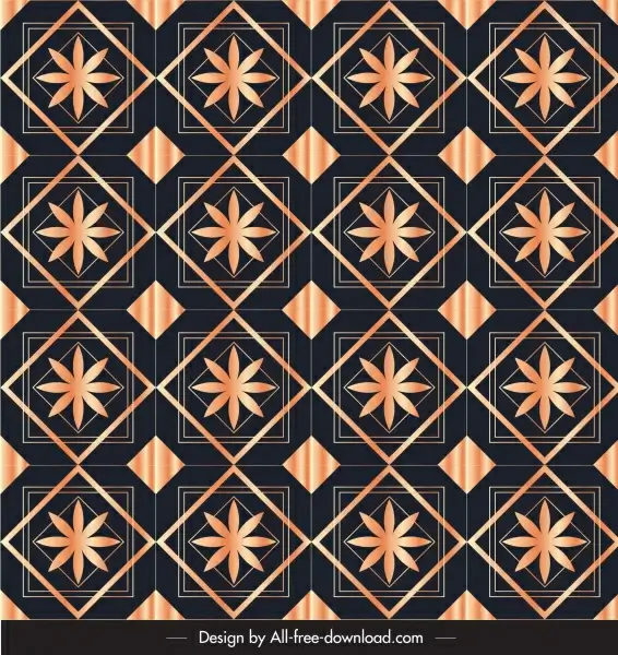 decorative pattern template shiny repeating symmetric floras design