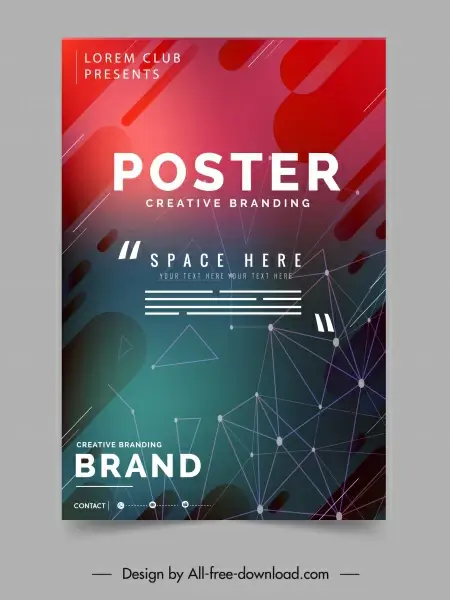 decorative poster template modern geometric connection sketch