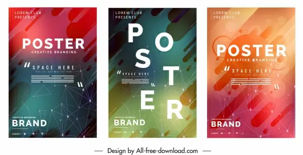 decorative posters templates colorful abstract technology decor